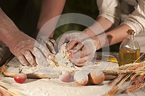 Dough flour homemade, bakery, cooking home pizza