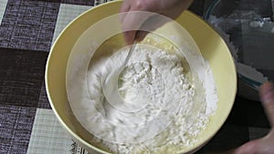 Dough Kneading. The Cook Kneads The Dough.