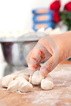 Dough before making chinese dumplings