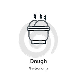 Dough outline vector icon. Thin line black dough icon, flat vector simple element illustration from editable gastronomy concept