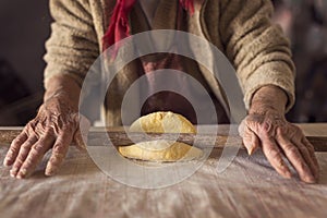 Dough and a rolling pin