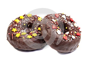 Doughnut or donut isolated on white