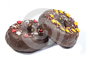 Doughnut or donut isolated on white