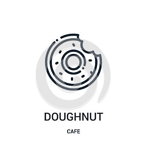 doughnut icon vector from cafe collection. Thin line doughnut outline icon vector illustration. Linear symbol