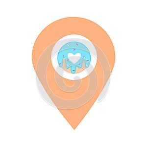 Doughnut location map pin pointer icon. Element of map point for mobile concept and web apps. Icon for website design and app deve
