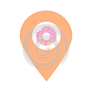 Doughnut location map pin pointer icon. Element of map point for mobile concept and web apps. Icon for website design and app deve photo