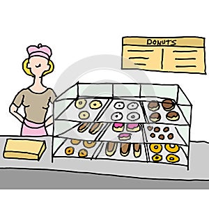 Doughnut shop counter