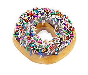 Doughnut with sprinkles isolated