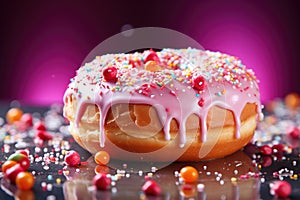A doughnut topping with jam AI Generative