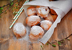 Doughnuts Beignet with sugar powder