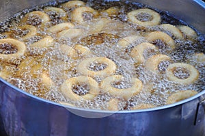 Doughnuts boiling photo