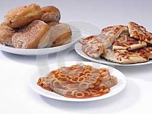 Doughnuts, pizza nd hoops