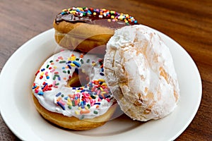 Doughnuts on table with shallow depth of field
