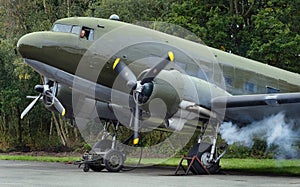 The Douglas C-47 Skytrain or Dakota is a military transport aircraft developed from the civilian Douglas DC-3 airliner