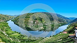 Douro river bend at Mesao frio in the Porto region photo