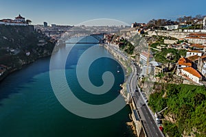 Douro river in Porto city, Portugal