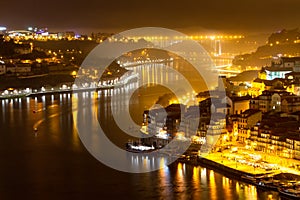 Douro River in Porto at Night