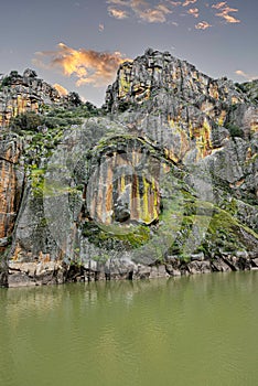 The Douro River by water in Miranda do Douro, Portugal photo