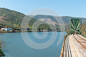 Douro valley view near the Ferradosa bridge at Sao Xisto Located in Vale de Figueira, Sao Joao da Pesqueira Municipality, the photo