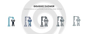 Dousing shower icon in different style vector illustration. two colored and black dousing shower vector icons designed in filled,