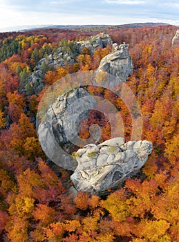 Dovbush Rocks in Bubnishche, Carpathians