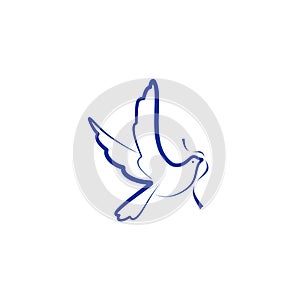 Dove bird vector logo