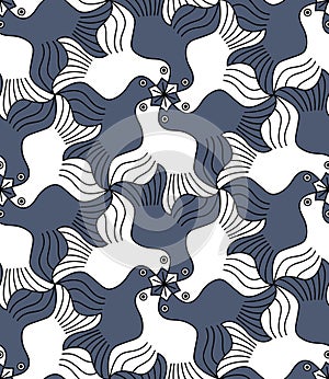 Dove Birds Tessellation Pattern