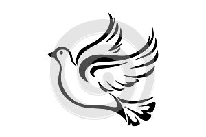 Dove black vector illustration