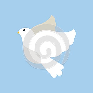 Dove flying bird vector illustration cartoon cute fauna peace symbol feather flight animal silhouette