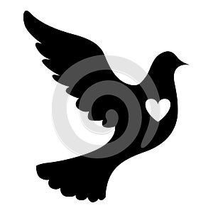 Dove with heart icon