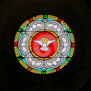 Dove, Holy Spirit - Stained Glass in Antibes Church