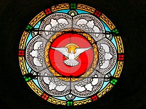 Dove, Holy Spirit - Stained Glass in Antibes Church