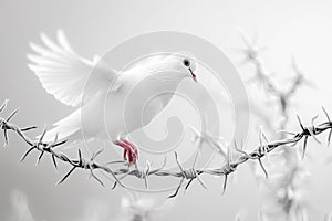 Dove of Peace on Barbed Wire