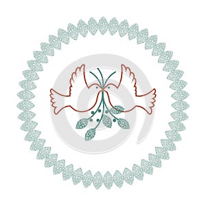 Dove of peace Laural Leaf