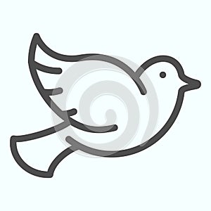Dove of peace line icon. Flying bird vector illustration isolated on white. Dove outline style design, designed for web