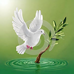 Dove of peace , peace bird, illustration of beautiful shiny dove