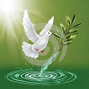 Dove of peace , peace bird, illustration of beautiful shiny dove