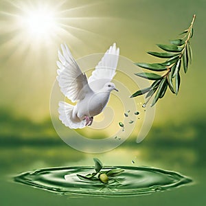 Dove of peace , peace bird, illustration of beautiful shiny dove