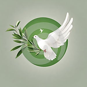 Dove of peace , peace bird, illustration of beautiful shiny dove