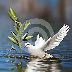 Dove of peace , peace bird, illustration of beautiful shiny dove