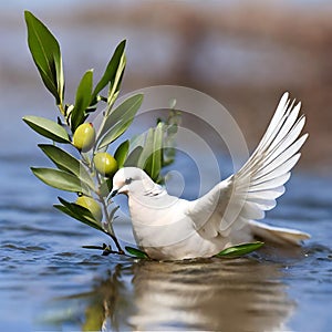 Dove of peace , peace bird, illustration of beautiful shiny dove