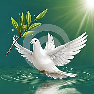 Dove of peace , peace bird, illustration of beautiful shiny dove