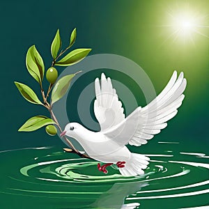 Dove of peace , peace bird, illustration of beautiful shiny dove