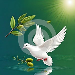 Dove of peace , peace bird, illustration of beautiful shiny dove