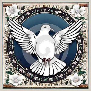 Dove of peace , peace bird, illustration of beautiful shiny dove