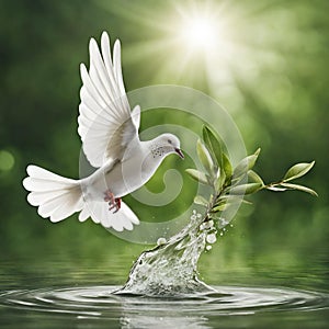 Dove of peace , peace bird, illustration of beautiful shiny dove