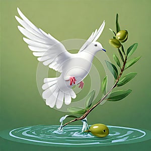 Dove of peace , peace bird, illustration of beautiful shiny dove