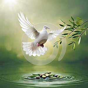 Dove of peace , peace bird, illustration of beautiful shiny dove