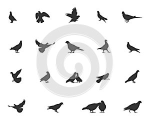 Dove silhouette, Flying dove silhouette, Bird silhouettes, Dove clipart.