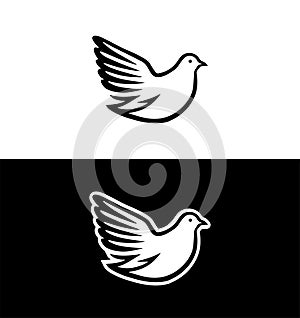 Dove vector emblem illustration isolated